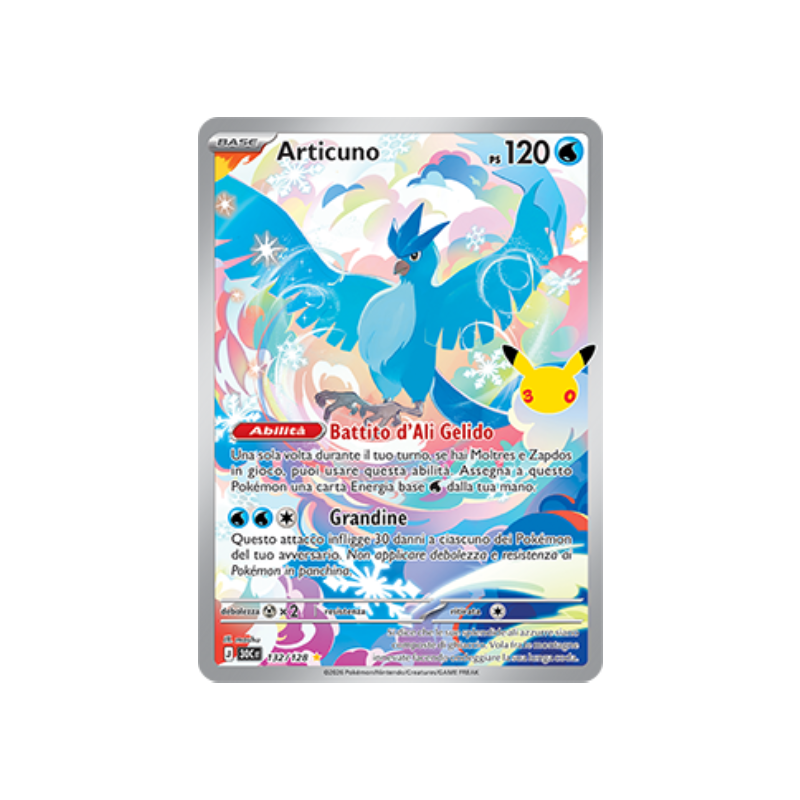 Articuno 30C 30th Celebration1 32/128 Illustration Rare