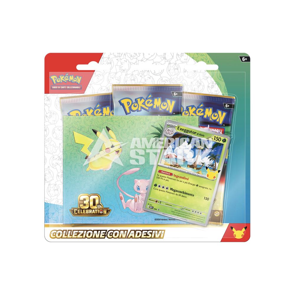 Collezione con Adesivi Pokémon 30° Anniversario Exeggutor di Alola (IT)