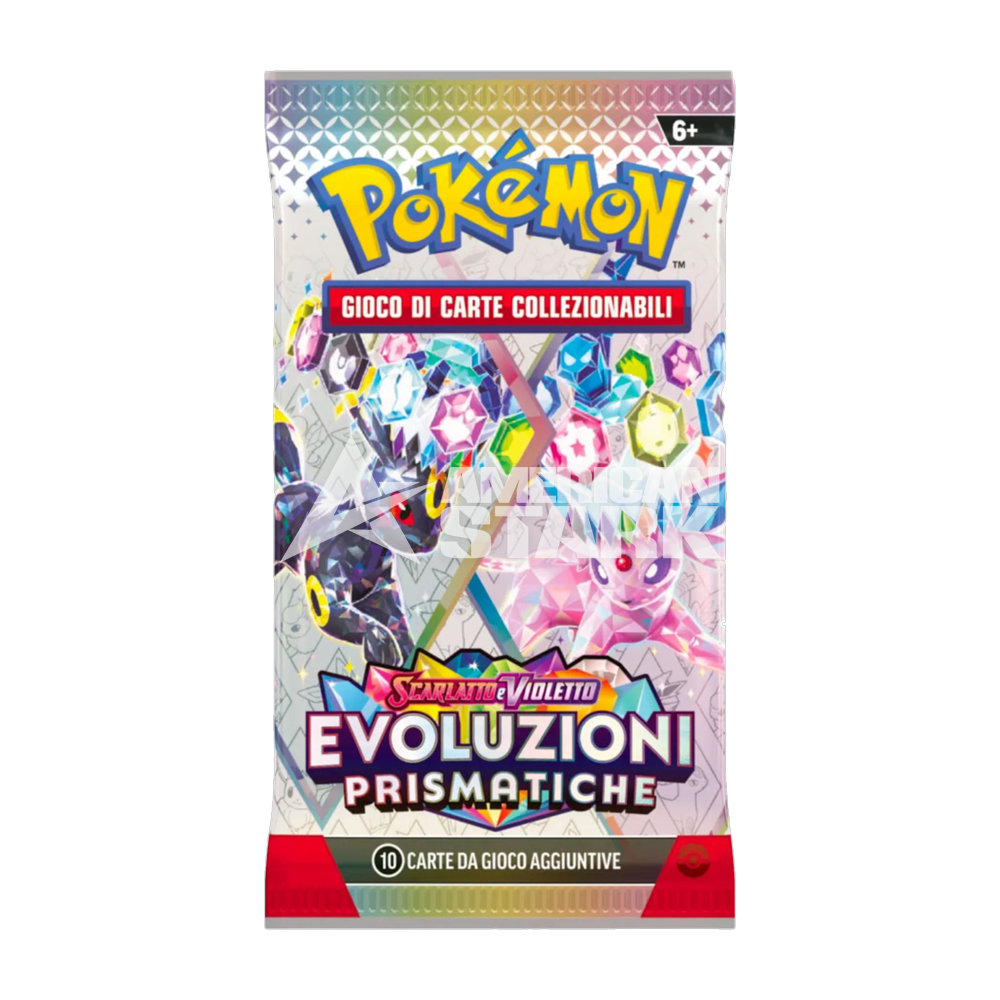 Busta Pokémon Scarlatto e Violetto Evoluzioni Prismatiche – 10 Carte (IT)