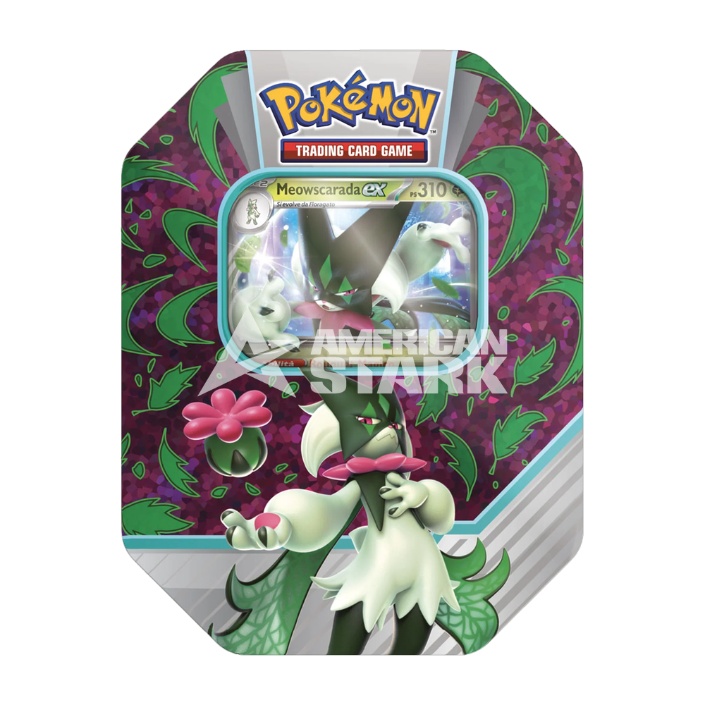 Tin Pokémon Partner di Paldea Meowscarada-ex – 5 Buste (IT)