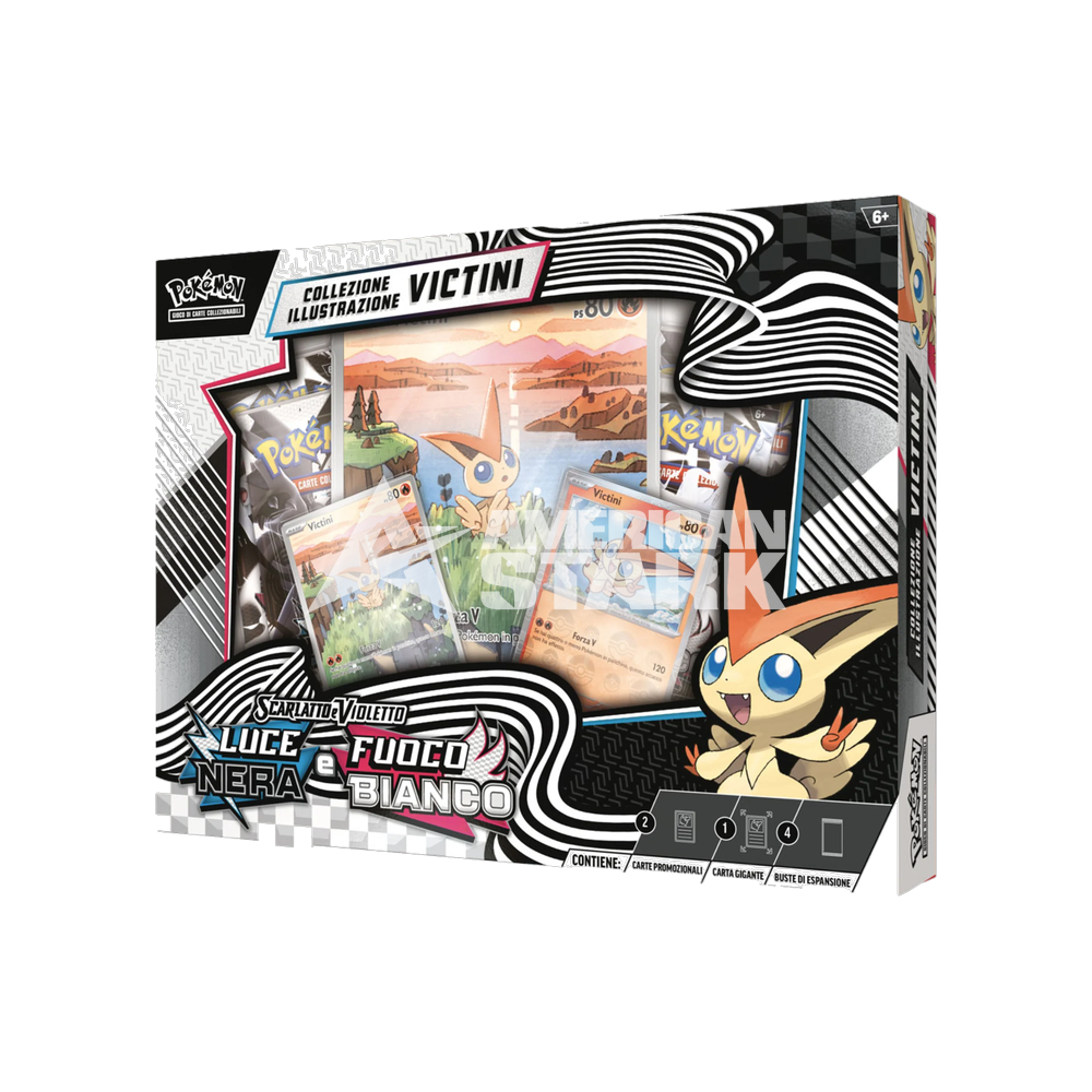 Collezione Illustrazione Pokémon Victini – Luce Nera e Fuoco Bianco (IT)