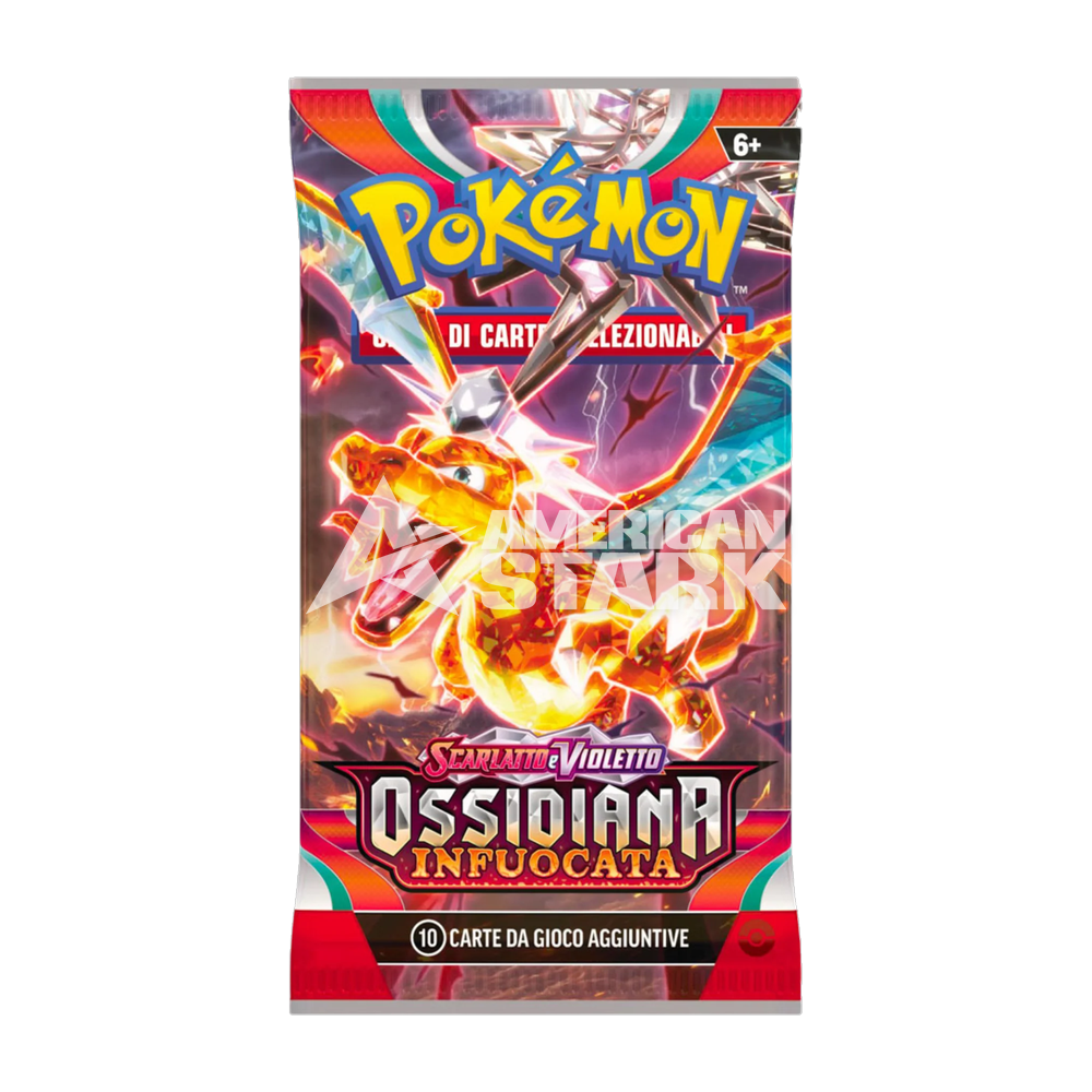 Busta Pokémon Scarlatto e Violetto Ossidiana Infuocata – 10 Carte (IT)